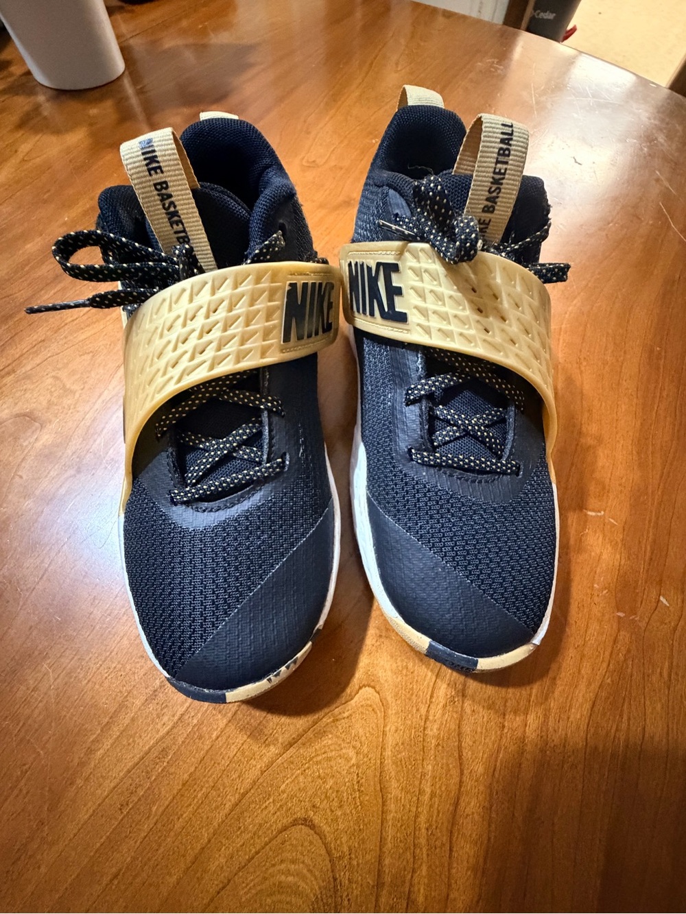 Nike Kids' Black and Gold Basketball Shoes